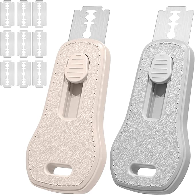 24SHEN Bread Lame, Sourdough Scoring Tool with Extractable & Magnetic, Sour Dough Tools Sourdough Cutter for Homemade Bread Making, Scoring Knife Include 5 Razor Blades-Beige & Gray by 24SHEN