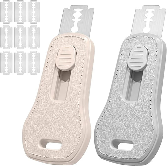 24SHEN Bread Lame, Sourdough Scoring Tool with Extractable & Magnetic, Sour Dough Tools Sourdough Cutter for Homemade Bread Making, Scoring Knife Include 5 Razor Blades-Beige & Gray by 24SHEN