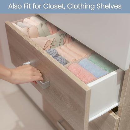Criusia Drawer Organizer Clothes, 24 Pack Underwear Drawer Organizers, Foldable Closet Organizers and Storage Dresser Drawer Dividers Clothing Organizer for Clothes, Socks, Scarves, Bra, Ties (Beige) - Image 5