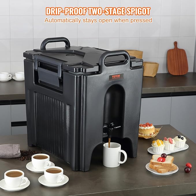 VEVOR Insulated Beverage Dispenser, 10 Gallon, Food-grade LL9450UP Hot and Cold Beverage Server, Thermal Drink Dispenser Cooler with 1.18 in PU Layer Two-Stage Faucet Handle, for Restaurant Drink Shop - Image 5