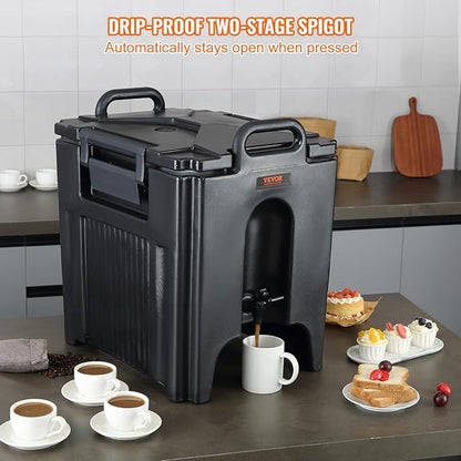 VEVOR Insulated Beverage Dispenser, 10 Gallon, Food-grade LL9450UP Hot and Cold Beverage Server, Thermal Drink Dispenser Cooler with 1.18 in PU Layer Two-Stage Faucet Handle, for Restaurant Drink Shop - Image 5