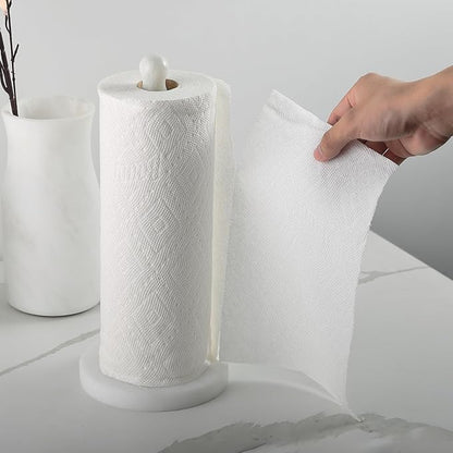 Koville Natural Marble Paper Towel Holder Countertop, 6“ Genuine Stone Paper Towel Holder Stand for Kitchen Storage, for Standard Rolls(Namib Fantasy) - Image 8