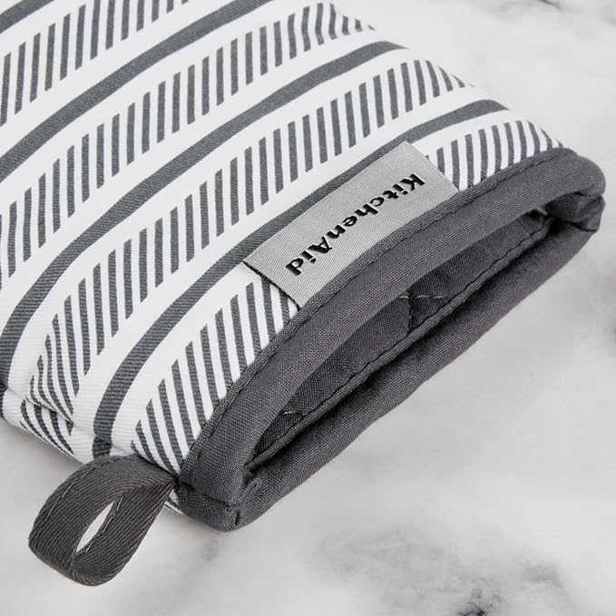 KitchenAid Albany Mini Oven Mitt 2-Pack Set, Charcoal Grey, 5.5"x8" - Image 3