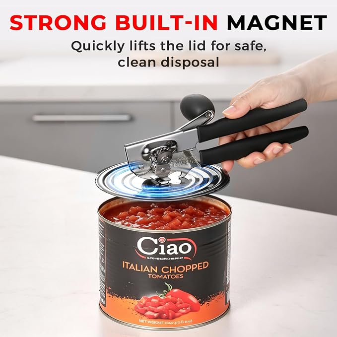 MARSWELL Heavy Duty Can Opener for Large Cans, Extra-Long Handles & Oversized Knob for Easy Cranking, Commercial Manual Hand Crank Opener Opens Big #10 Cans Smoothly, Strong All-Steel Construction - Image 5