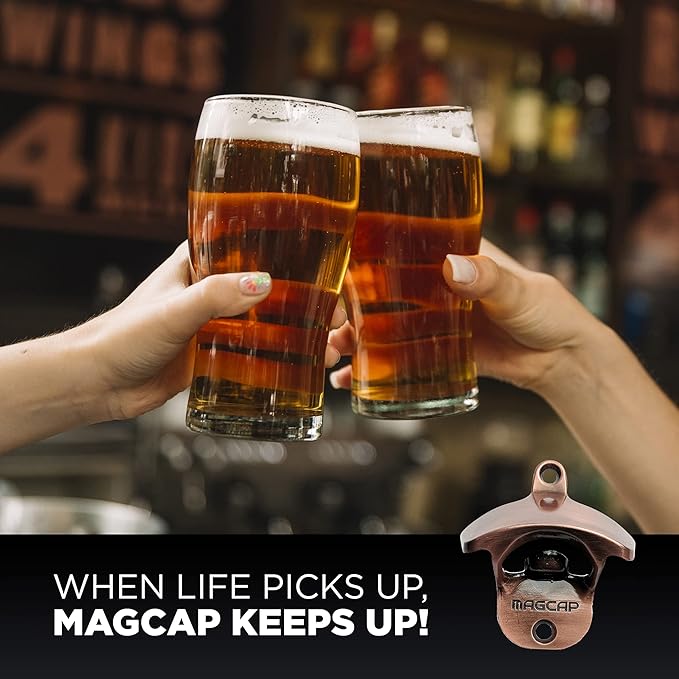 Outdoor Bottle Opener Wall Mounted - Style Magnetic Beer Bottle Opener that Catches Caps - Easy to Install and Incredibly Convenient - Image 4