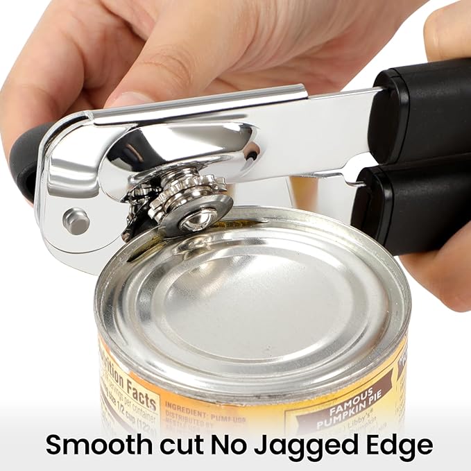 Can Opener Manual with Magnet Lift, Heavy Duty Handheld Smooth Edge Can Tin Opener for Seniors, Durable Sharp Cutting Blade,Easy Turn Knob Multifunctional Bottle Opener - Image 6