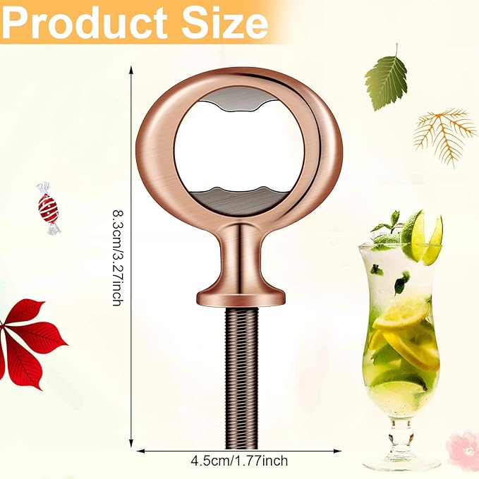 Cunhill 7 Pcs Metal Bottle Opener Blank Bulk Bottle Opener Inserts Parts Pieces Kit for Wood Craft DIY Project Turning Threaded Beer Hardware Turning Wedding Wine Party Ot Month (Bronze) - Image 2