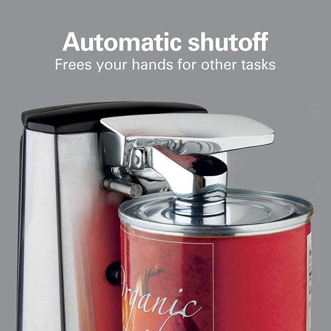 Hamilton Beach Extra-Tall Electric Automatic Can Opener with Easy-Clean Detachable Cutting Lever, Cord Storage, Knife Sharpener, Brushed Stainless Steel (76700) - Image 4