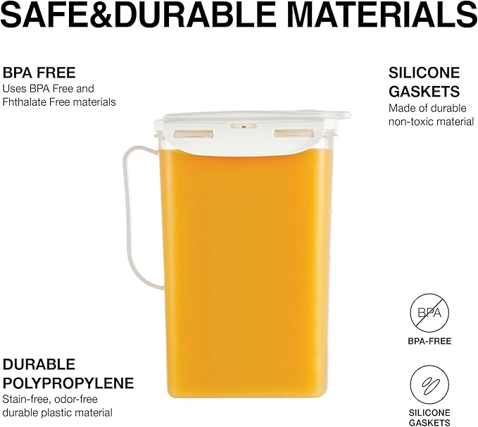 LocknLock Aqua Fridge Door Water Jug | Clear Pitcher | BPA Free Plastic Pitcher with Lid | 2 Quart Pitcher with Lid for Water, Juice, Tea & More Beverages, Ivory - Image 6