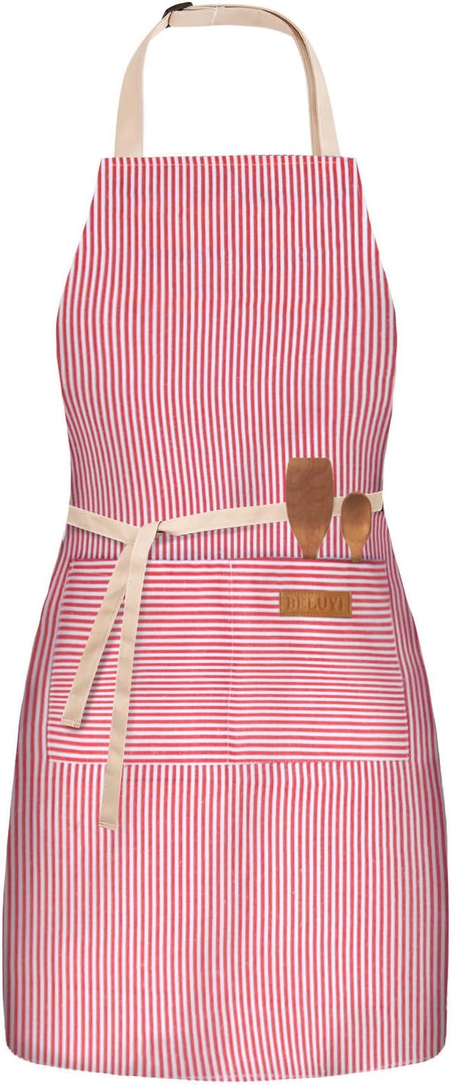 BeLuyi Adjustable Bib Apron with 2 Pockets Chef Cooking Kitchen Restaurant Aprons for Women Men by BELUYI