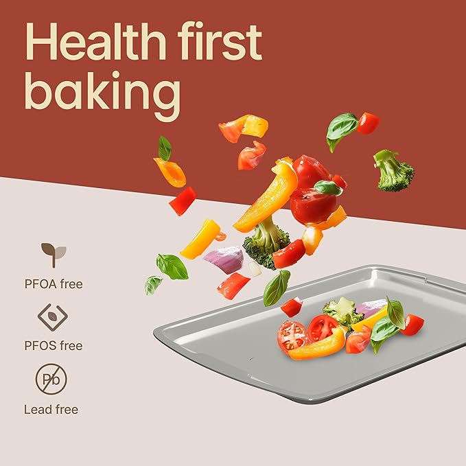 Bakken Swiss Cookie Sheet 3 Piece Set - Non-Stick, Stackable Baking Pans, Deluxe Ceramic Coating – Dishwasher Safe - for Home Baking - Image 7