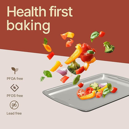 Bakken Swiss Cookie Sheet 3 Piece Set - Non-Stick, Stackable Baking Pans, Deluxe Ceramic Coating – Dishwasher Safe - for Home Baking - Image 7