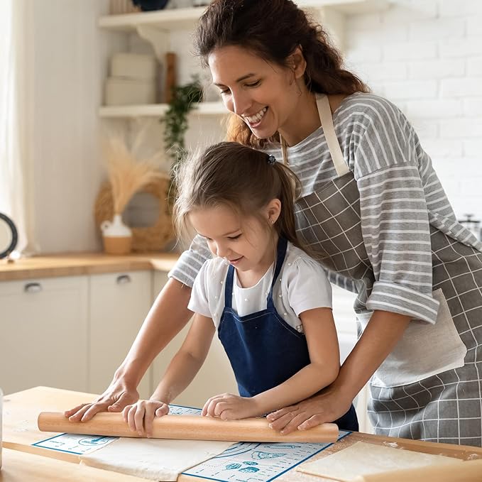 Silicone Baking Mat with Measurements, Pastry Mat for Rolling Dough, Fondant Mat Sheet for Pizza and Cookies, Pie Crust, Oven Liner, Counter Mat, 24''(W)32''(L) Blue - Image 9