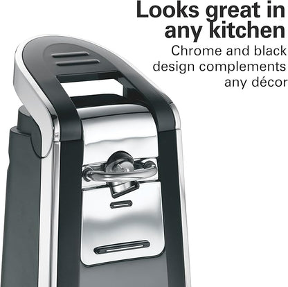 Hamilton Beach Smooth Touch Electric Automatic Can Opener with Easy Push Down Lever, Eliminates Sharp Edges, Opens All Standard-Size and Pop-Top Cans, Extra Tall, Black and Chrome (76606AG) - Image 6