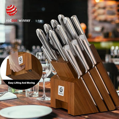 imarku Knife Set, 16PCS High Carbon Stainless Steel Kitchen Knife Set with Block Ultra Sharp Knife Block Set, Japanese Knife Set with Dotted Non-slip Ergonomic Handle, Best Gifts - Image 7