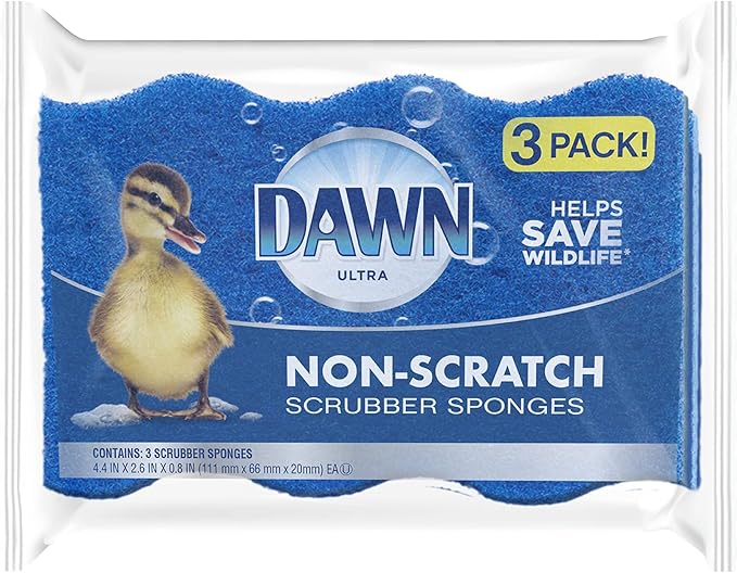 Dawn Non-Scratch Kitchen Dish Sponges, Blue (Pack of 3) by Dawn