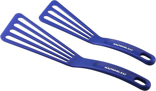 Rachael Ray Kitchen Tools and Gadgets Nylon Cooking Utensils / Spatula / Fish Turners - 2 Piece, Blue, 10" & 12" Spatula Set by RachaelRayKitchenware