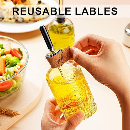 gegewawa Olive Oil Dispenser Bottle for Kitchen with Metal Spout, Glass Oil Bottles 7OZ, Elegant Glass Cooking Oil Dispenser for Kitchen-2pcs - Image 6