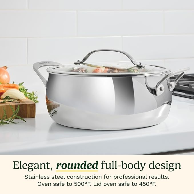 Cuisinart PureClad™ Triple Ply Stainless Steel 4.5 Qt. Dutch Oven w/Cover, PCT3545-24 - Image 4