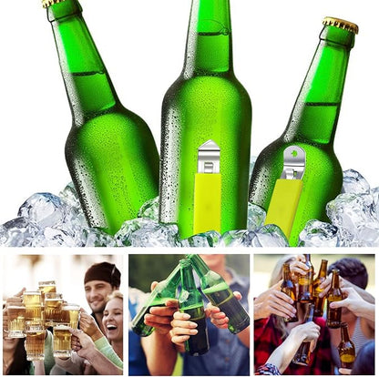 3 Pieces Magnetic Bottle Openers Can Opener Classic Beer Opener Stainless Steel Small Bottle Opener Can Tapper with Magnet for Camping and Traveling HANCELANT (Green)4.52 X 0.87 X 0.79 inches - Image 6