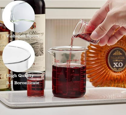 High Borosilicate Glass Measuring Cup with V-Shaped Spout, 30ml (1oz) | Pack of 2 – Precision Glass Measuring Cup for Kitchen & Bar - Image 3