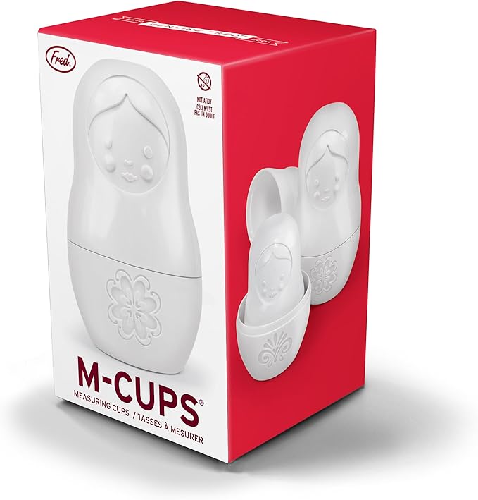 Genuine Fred M-CUPS Matryoshka Measuring Cups, Set of 6, Russian Doll Nesting Measuring Cups, White - Image 7