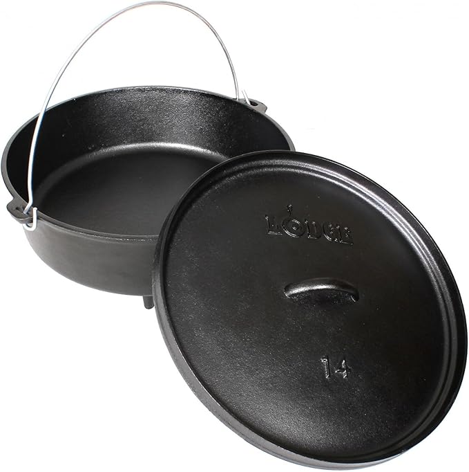 Lodge 6 Quart Pre-Seasoned Cast Iron Camp Dutch Oven with Lid - Dual Handles - Use in the Oven, on the Stove, on the Grill or over the Campfire - Black - Image 3