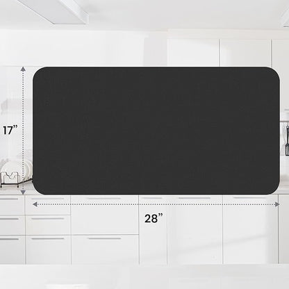 WISELIFE Dish Drying Mat Super Absorbent Drying Mat Large Dish Drying Mats for Kitchen Counter Easy Clean Dish Mat Kitchen Drying Mat18"x 28" Classic Black - Image 3
