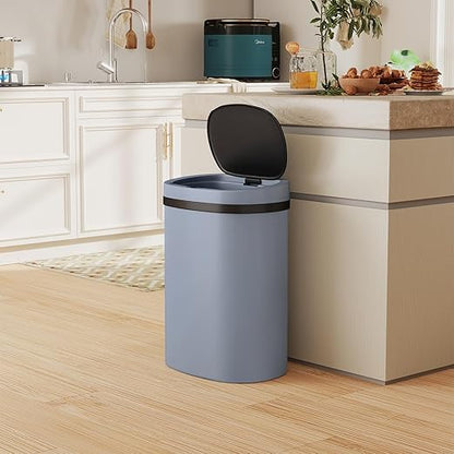PayLessHere | 13 Gallon Plastic Trash Can | Gray | Automatic Touchless Lid with Motion Sensor | Kitchen Garbage Can with Waterproof Design | for Home, Office, Bathroom | Pack of 1 - Image 2