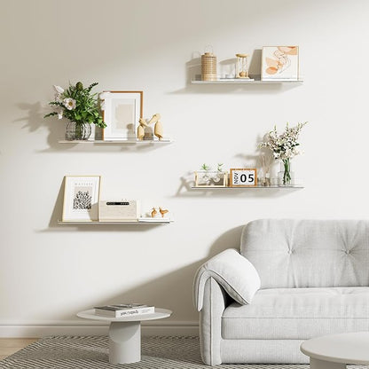 upsimples 2 Pack 23.6x5.5 Inches Acrylic Shelves for Wall Storage, Floating Bookshelves for Kids, Display Shelf Organizer for Bathroom, Bedroom, Living Room, Kitchen, Clear - Image 7