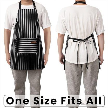 BeLuyi 2 Pack Adjustable Bib Apron with 2 Pockets Chef Cooking Kitchen Restaurant Aprons for Women Men - Image 6