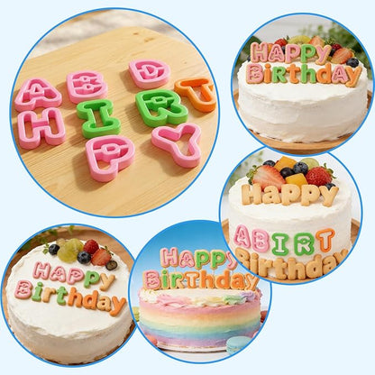 41PCS Alphabet Playdough Cutters with Mathematical Symbols & Numbers - Colorful Alphabet Cookie Cutters, Durable Fondant Letter Mold for Learning Letters Number Counting, Crafting,for 18+Ages