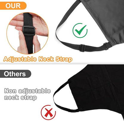 Gotega Waterproof Rubber Vinyl Apron Adjustable Dishwasher Apron - Apron for Women Men Heavy Duty Work Apron - Image 3
