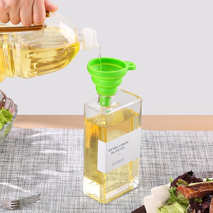 Olive Oil Dispenser Bottle for Kitchen, 3 Pack Glass Oil and Vinegar Dispenser Set, Elegant Book Design, Durable, Leak-Proof, Easy-Pour Spouts, Perfect for Kitchen, Dining Table (17oz) - Image 4