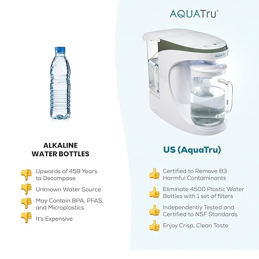 AquaTru Carafe Alkaline Countertop Water Purifier | Certified 4-Stage RO System Removes 84 Contaminants Including Forever Chemicals, Lead & Fluoride | Adds Healthy Minerals | No Plumbing - Image 7