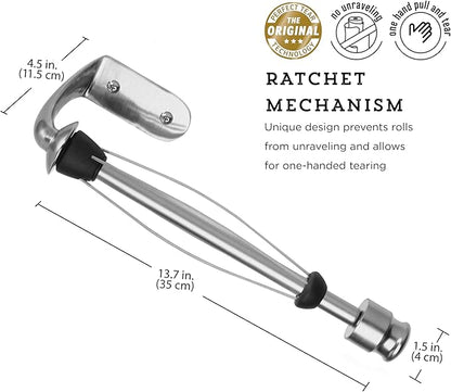 Kamenstein Perfect Tear Wall Mount Paper Towel Holder, Patented Design for One-Handed Use, Rounded Finial, 14-Inch, Brushed Silver Metal Finish - Image 4