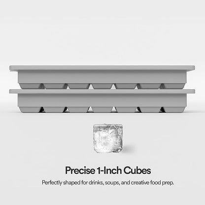 Ice Cube Tray – Small Silicone Molds with Lids, BPA-Free and Flexible for Cocktails and Beverages – Set of 2