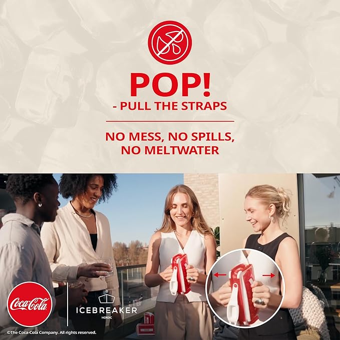 ICEBREAKER Nordic POP Ice Cube Tray With Lid and Coca-Cola® Design - NO SPILL Ice Cube Trays For Freezer - NO TOUCH Trays For Freezer With Lid - Make And Serve 18 Ice Cube Without Touching the Ice - Image 3