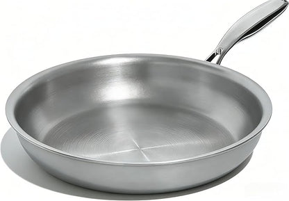 Umite Chef 12 inch 5 Ply Stainless Steel Frying Pan Non-Toxic PFOA&PTFE Free Skillets, Professional Cookware- Oven Safe & Induction Compatible, Fast & Even Heat, Heavy Duty, Cool Grip Handles by UmiteChef