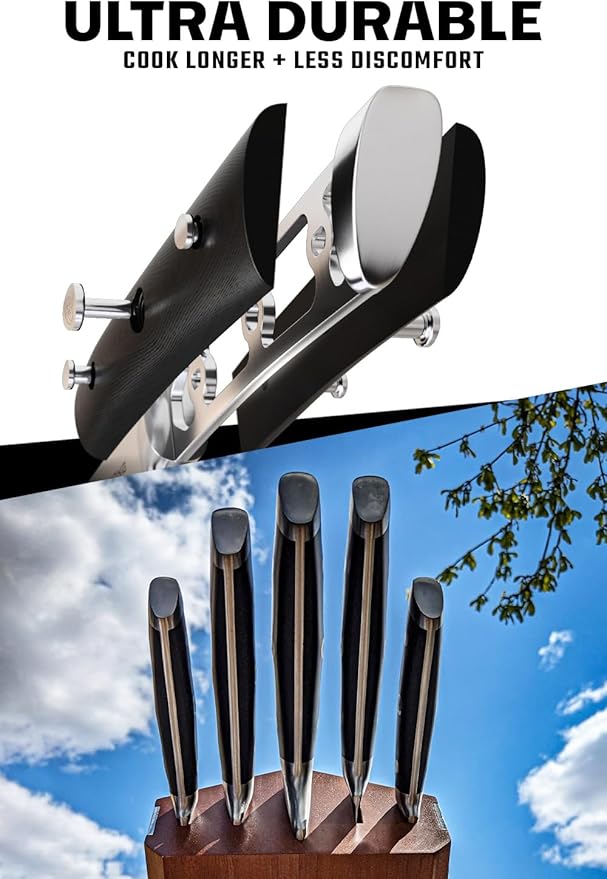 Dalstrong Knife Block Set - 5 Piece - Gladiator Series - with Modular, Multi-Level Block - German High Carbon Steel - Premium ABS Black Handles - NSF Certified - Image 6