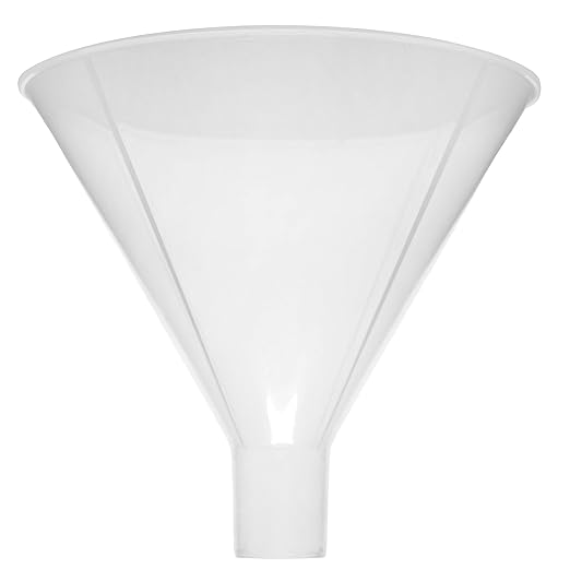 EISCO Powder Funnel, 6" (150mm) Diameter - Polypropylene Plastic - Parallel Stem - Resistant to Acids & Alkalis - Great for Laboratory, Classroom or Home Use by EiscoLabs