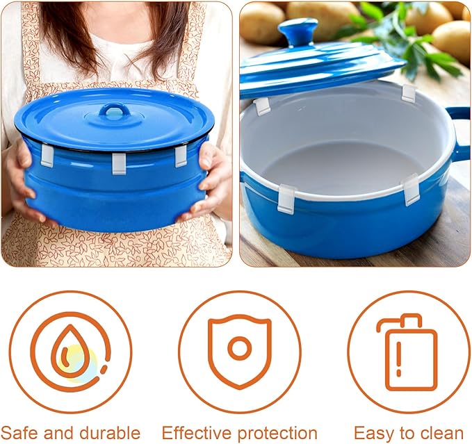 24pcs Dutch Oven Lid Protector Clips, Silicone Dutch Oven Lid Flexible Bumper Protective Clips for Storage (Transparent)