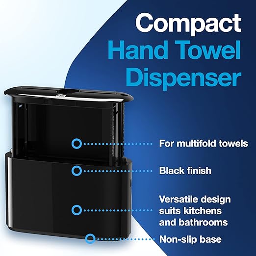 Tork Xpress Paper Towel Dispenser and Tork Extra Soft Multifold Hand Towel White with Blue Leaf Print - Image 4