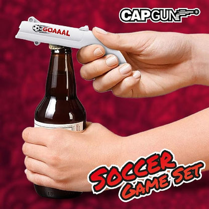 cap gun bottle opener launcher shooter funny shooting gun creative beverage bottle opener, suitable for party games, family gatherings, outdoor barbecues (4PC World Cup)