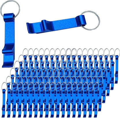 200 Pcs Bottle opener Keychain Bulk,Soda Beverage Beer Bottle Opener Keychain,Bottle Openers Aluminum Beer Bottle Opener Claw Beverage Keychain Ring for Kitchen,Wedding, Bar,Party(blue) by MTOMDY