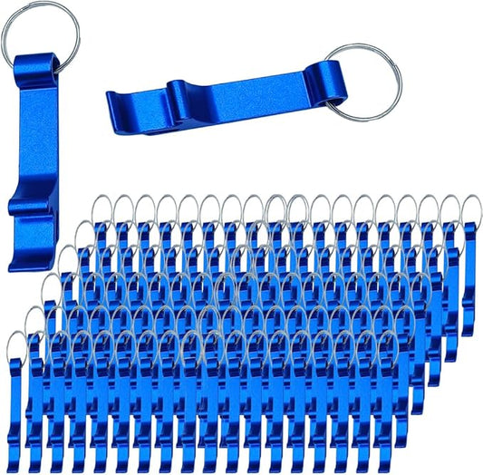 200 Pcs Bottle opener Keychain Bulk,Soda Beverage Beer Bottle Opener Keychain,Bottle Openers Aluminum Beer Bottle Opener Claw Beverage Keychain Ring for Kitchen,Wedding, Bar,Party(blue) by MTOMDY
