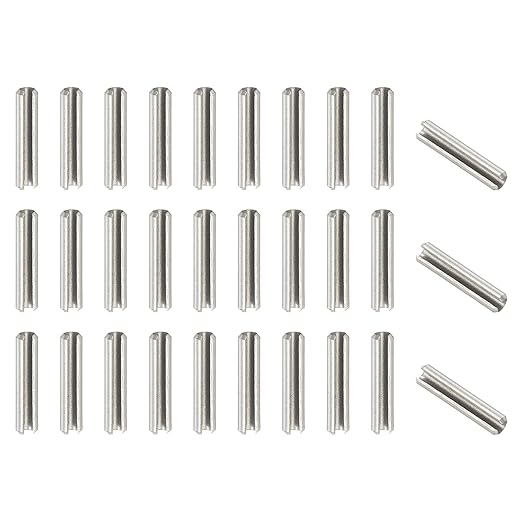 PATIKIL Slotted Spring Pin, 50 Pcs 5/32" x 3/4" (4.25mm x 20mm) 304 Stainless Steel Split Roll Pins Spring Dowel for Home Improvement Automotive Machine Repair, Silver