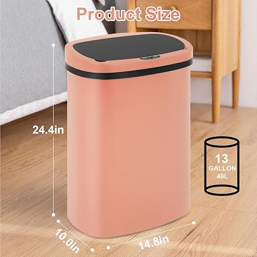 FDW Garbage Can 13 Gallon 50 Liter Kitchen Trash Can for Bathroom Bedroom Home Office Automatic Touch Free High-Capacity with Lid Waste Bin - Image 7