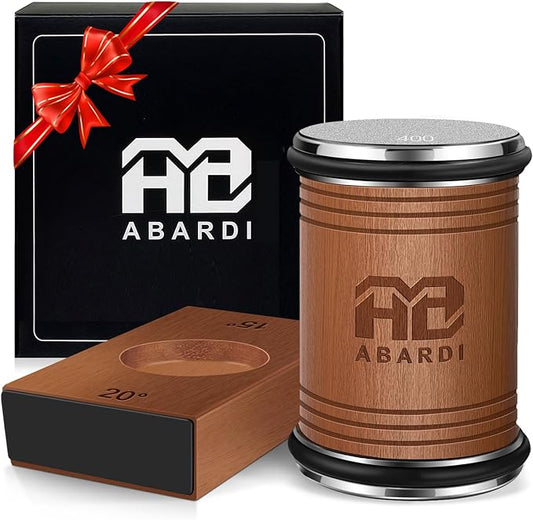 Abardi Rolling Knife Sharpener, Knife Sharpening with Diamonds Made Easy, Knife Sharpeners Kit with 15 & 20 Degree Magnetic Angle, Fathers Day Gift for Men Dad Husband Fathers (Walnut)