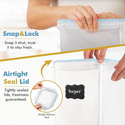 Shazo 2 PC (9.5L | 321 Oz) Extra Large Bulk Food Storage Containers with Airtight Lids for Flour, Sugar, Rice, Cereal & Pasta - Leakproof, BPA-Free Plastic Canisters for Kitchen & Pantry Organization - Image 7